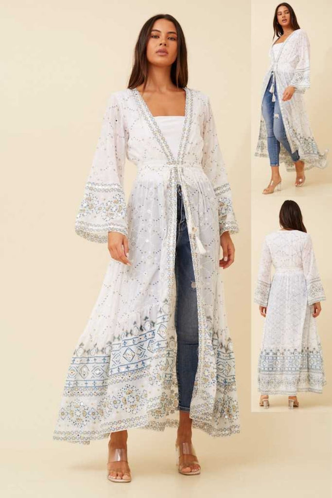 Bella Mirror Print Duster - Cavorte