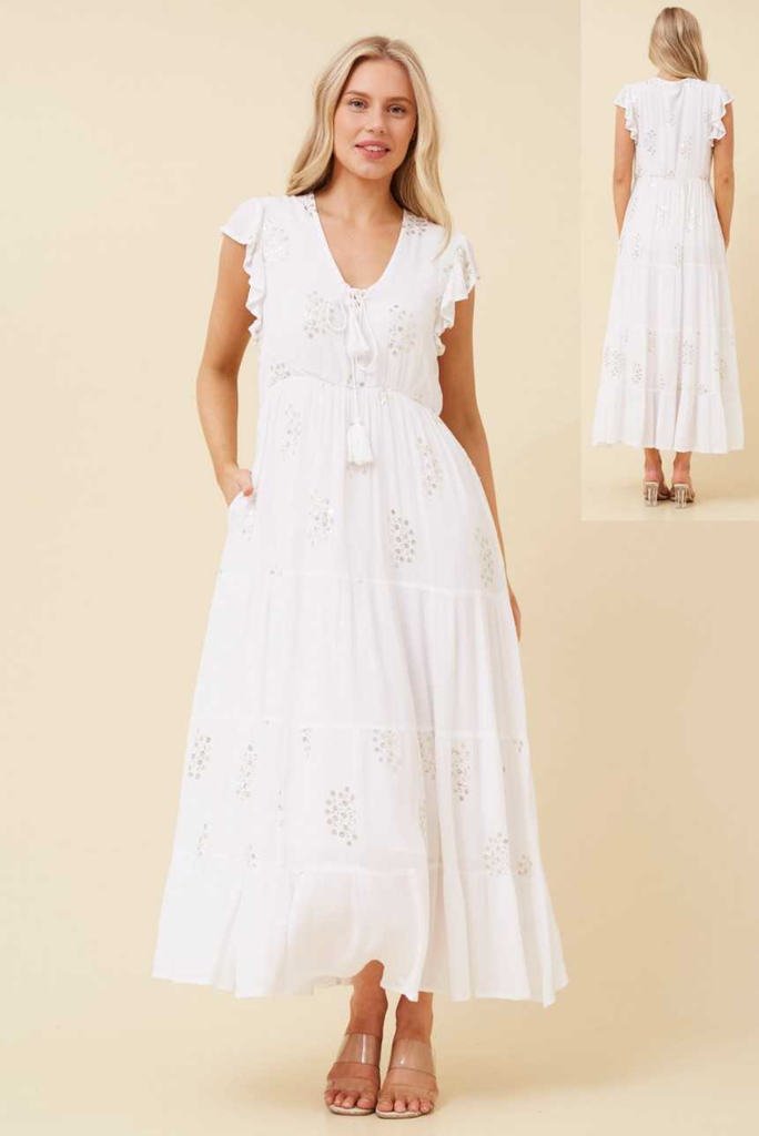 Natasha Embossed Maxi Dress - Cavorte