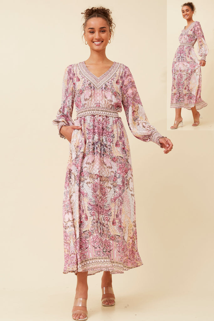 Malta Crystal Embossed Dress - Cavorte