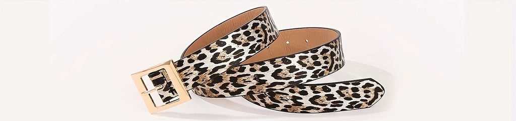 Gold Buckle Belt Leopard - Cavorte