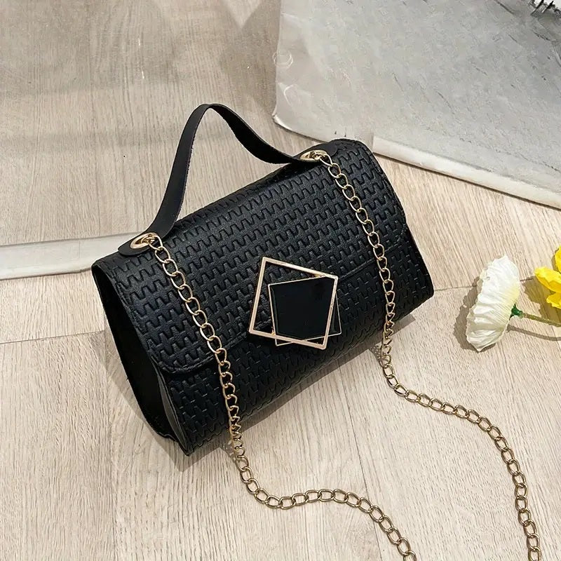 Mini Faux Weave Bag Black - Cavorte
