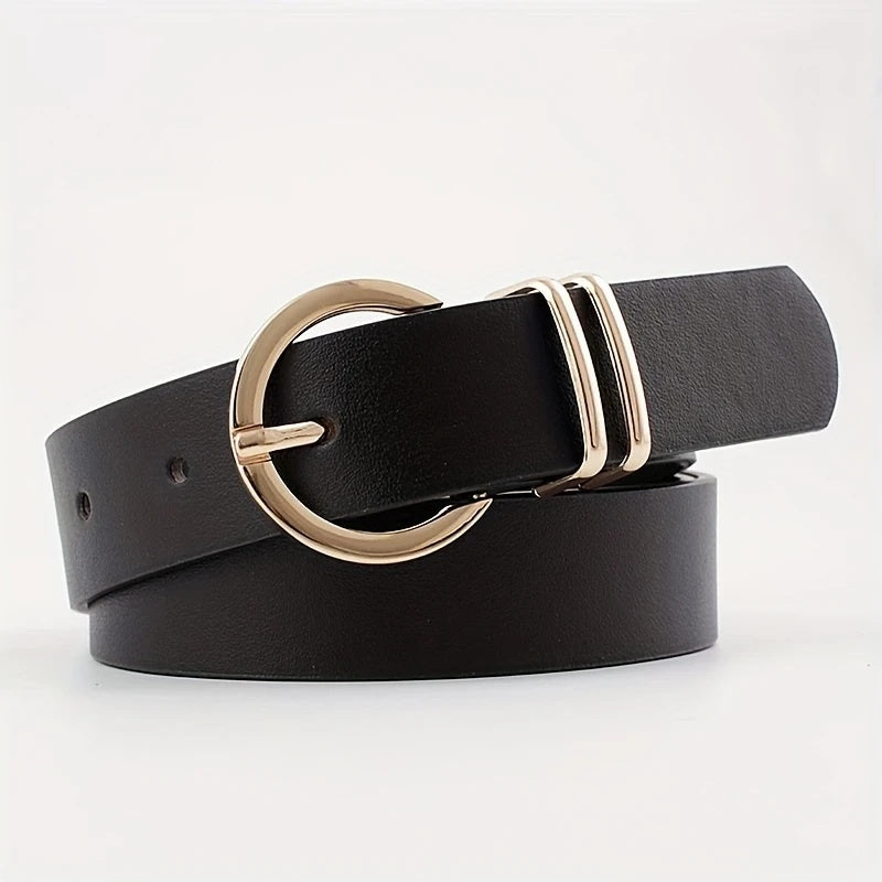 Round Buckle Belt Black - Cavorte