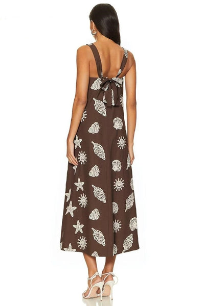Sea Shells Dress Chocolate | Cavorte Sea Shells Dress Chocolate | Cavorte