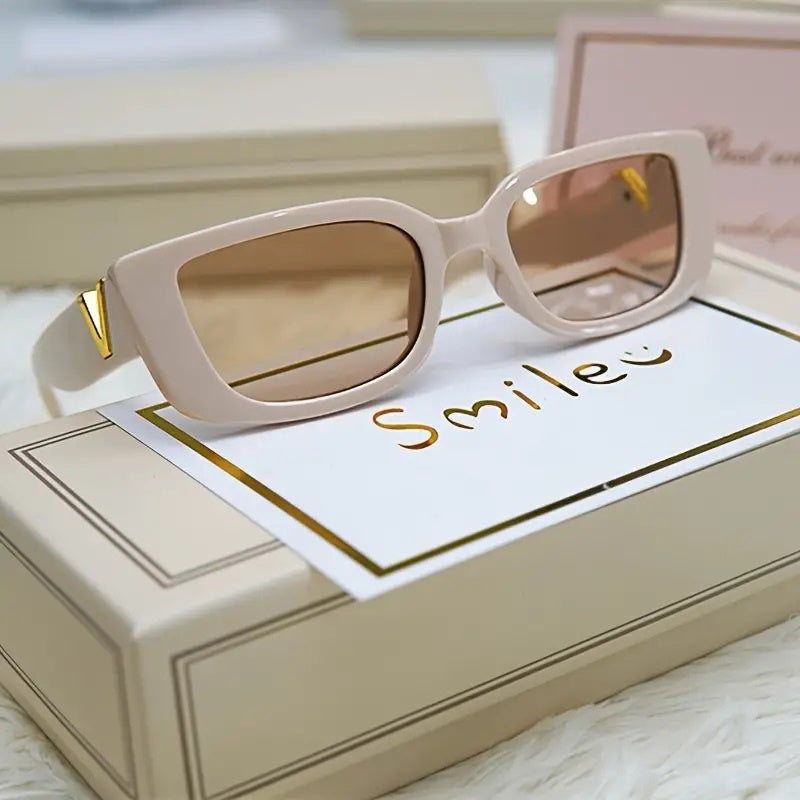Sunglasses Gold V Beige - Cavorte