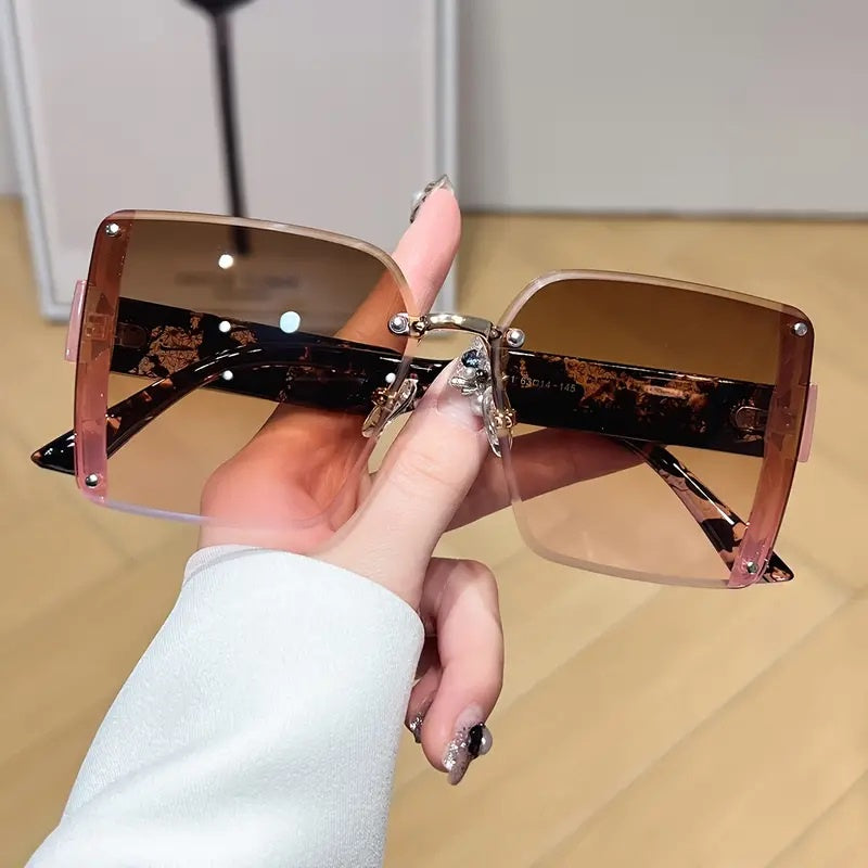 Sunglasses Rimless Brown-Pink - Cavorte