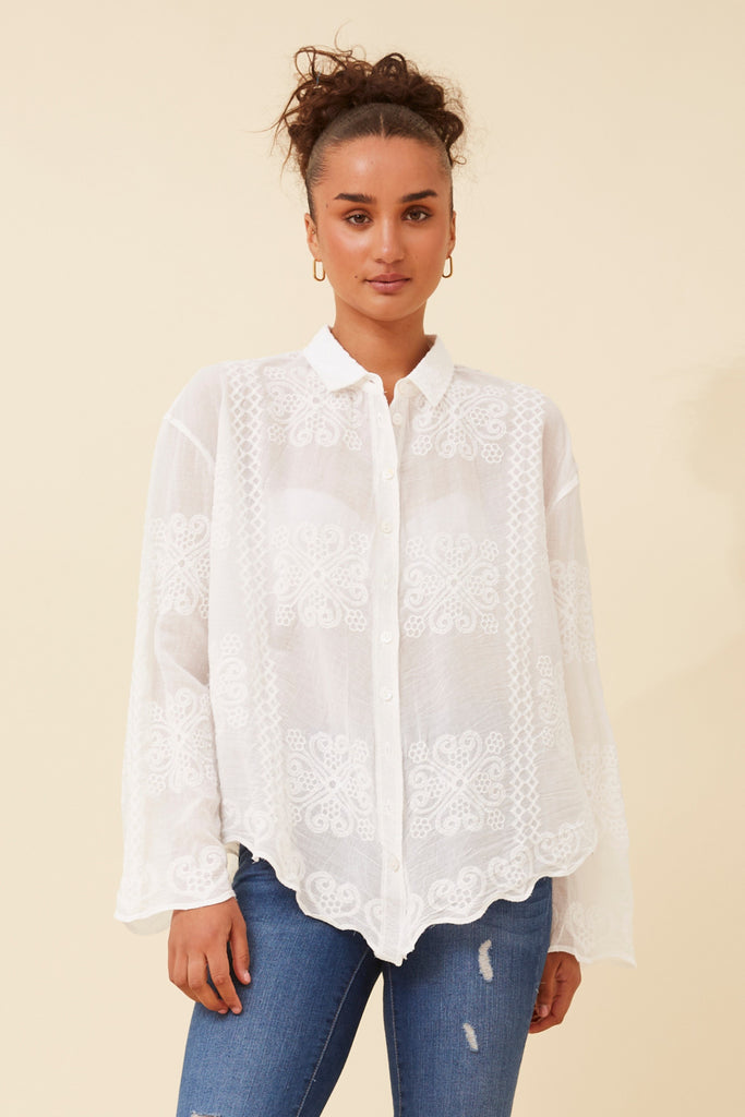 Embossed Cotton Shirt
