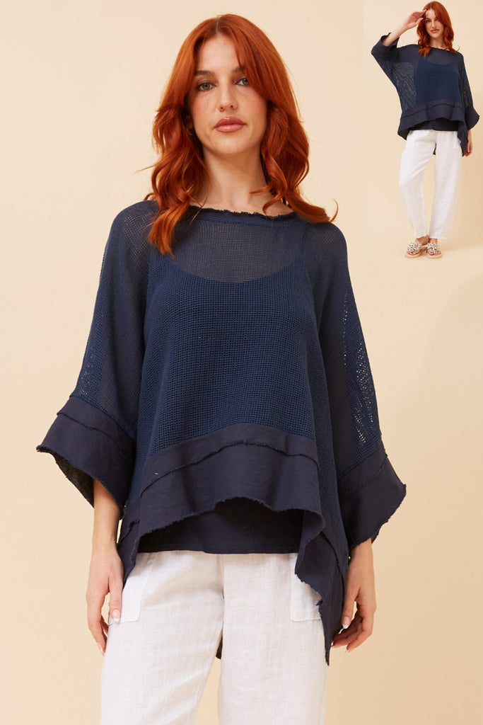 Made in Italy Cotton Top Navy