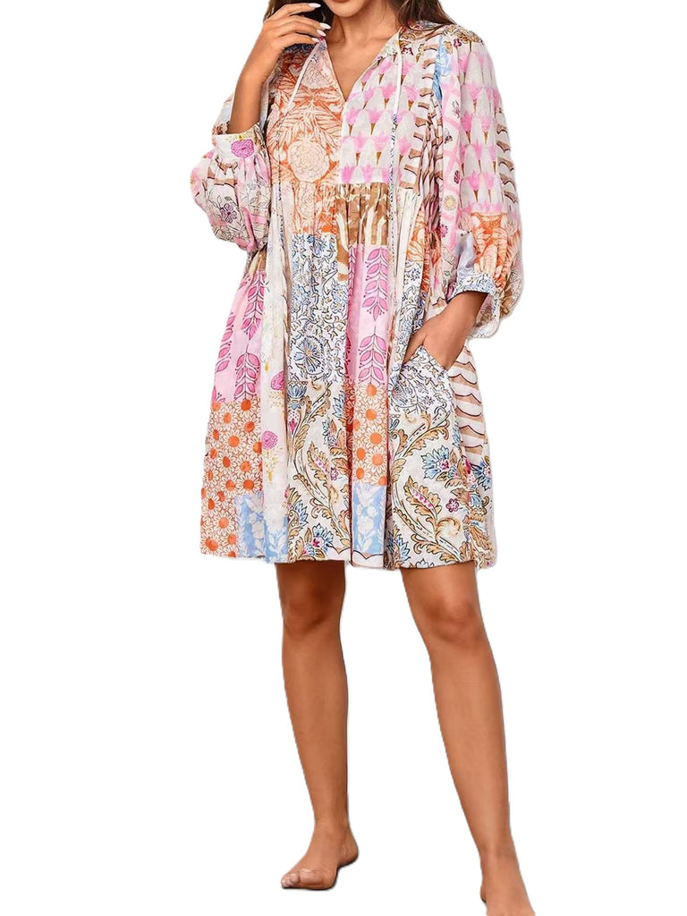 Sloane Print Dress Pink