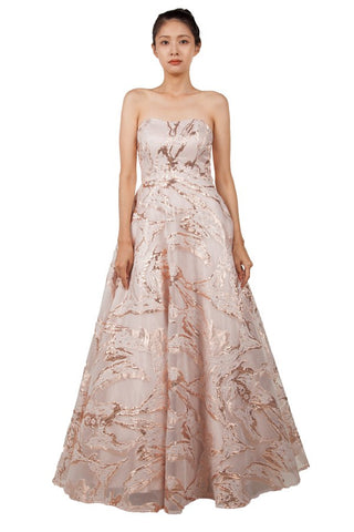 Kaitlyn Brocade Gown Rose Gold