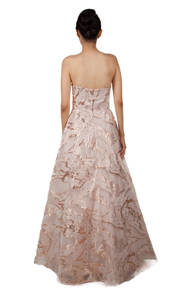Rocelle Brocade Gown Shell Pink