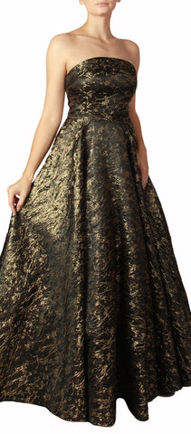 Kaitlyn Brocade Gown Black-Gold