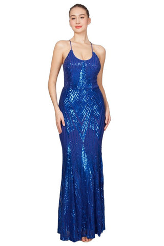 Kaitlyn Backless Gown Royal Blue - Cavorte 