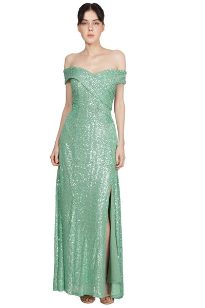 Kaitlyn Sequin Gown Mint - Cavorte 