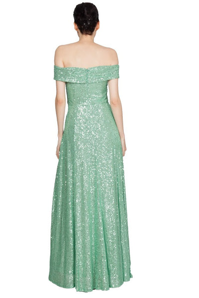Kaitlyn Sequin Gown Mint - Cavorte 