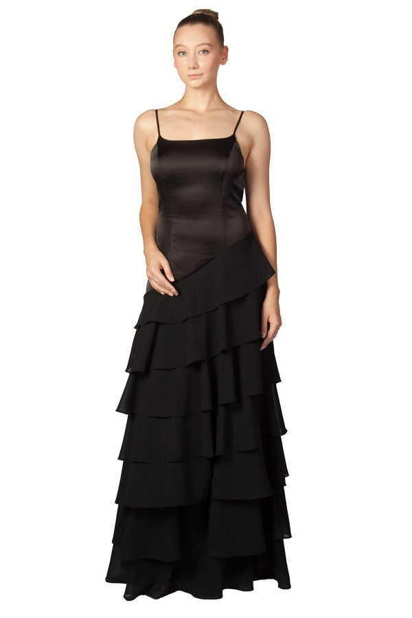 flamenco dress black Formal Collection_Dresses Long dress with draped Dress Size:2