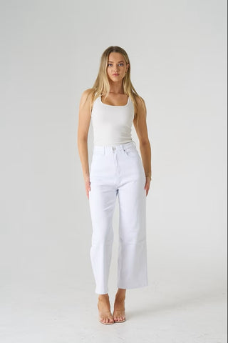 Asher Crop Jean White