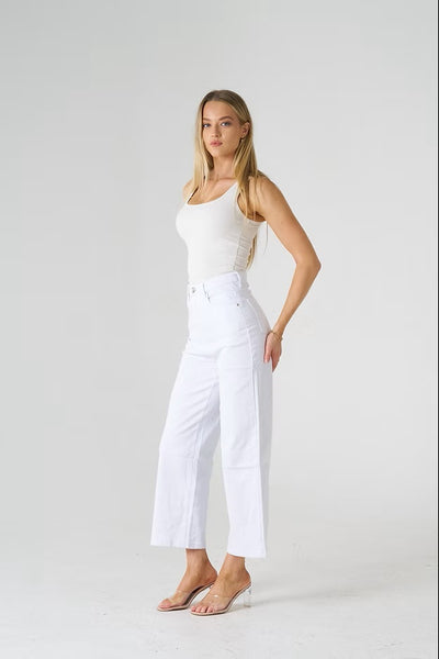 Asher Crop Jean White