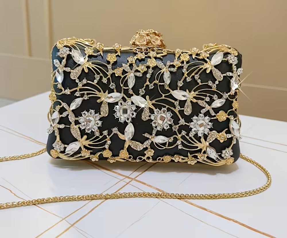 Porcha Clutch Black-Gold