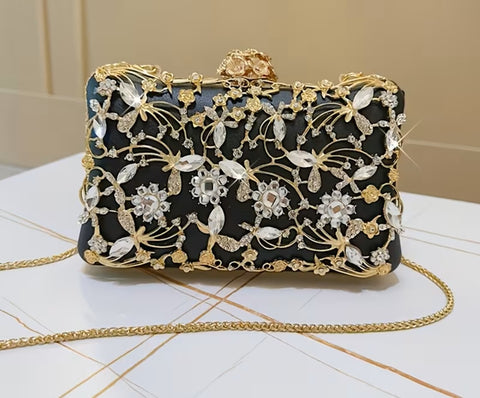 Porcha Clutch Black-Gold