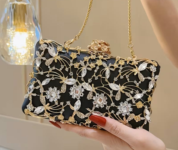 Porcha Clutch Black-Gold