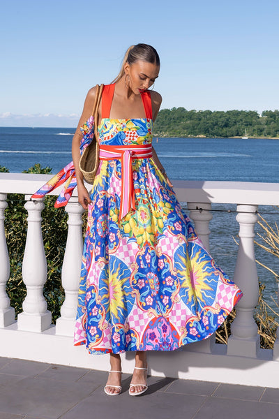 Summer In Sicily Print Maxi Dress
