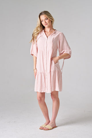 Annie Stripe  Dress Pink