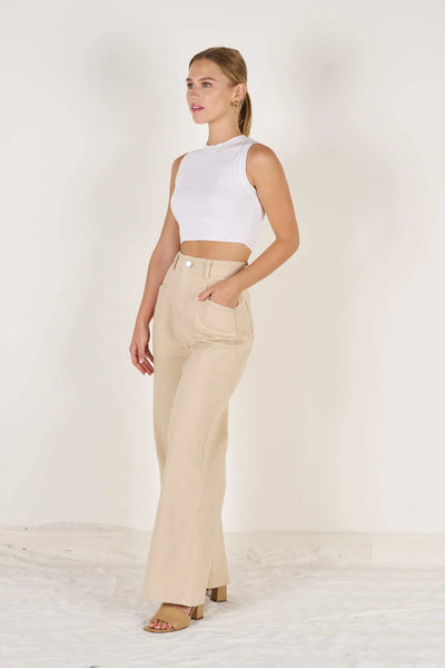 Isla Stretch Wide Leg Beige