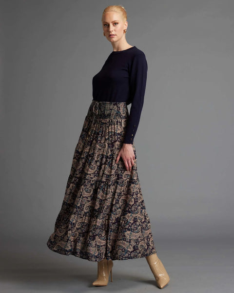 Laura Paisley Print Skirt