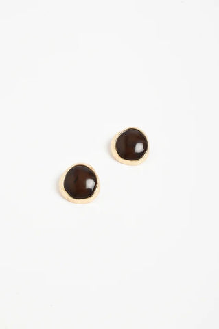 Metal Edged Resin Stud Earrings