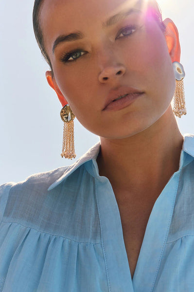 Tassel and Freshwater Pearl Event Earrings