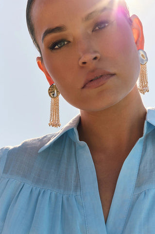 Tassel and Freshwater Pearl Event Earrings