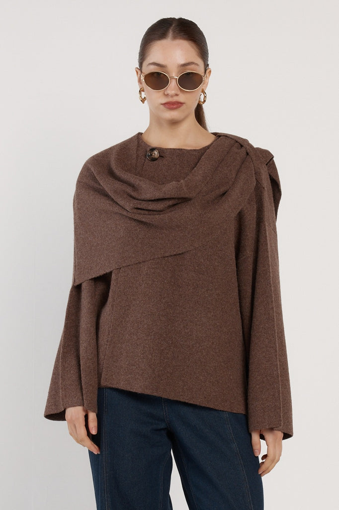 Amaris Cape Coatigan Chocolate Marle