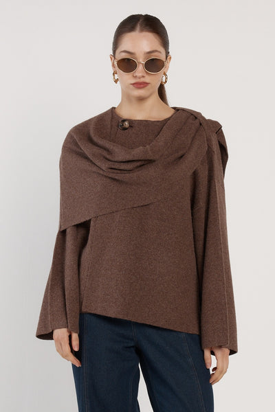 Amaris Cape Coatigan Chocolate Marle