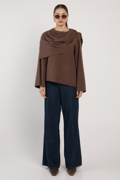 Amaris Cape Coatigan Chocolate Marle