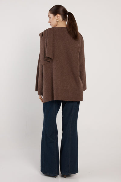Amaris Cape Coatigan Chocolate Marle