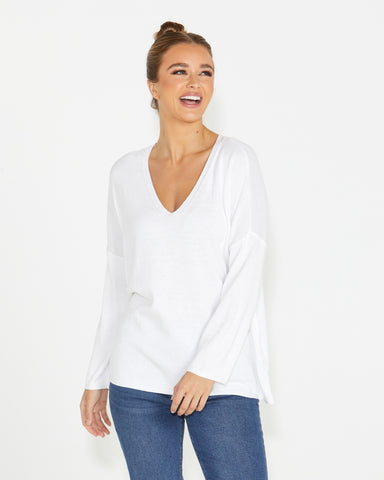 Ellen Reversable Knit White
