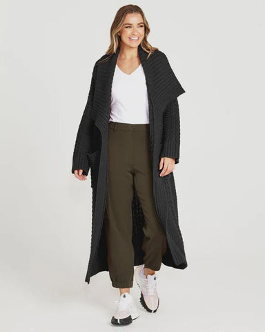 Sass Long Cardigan Black