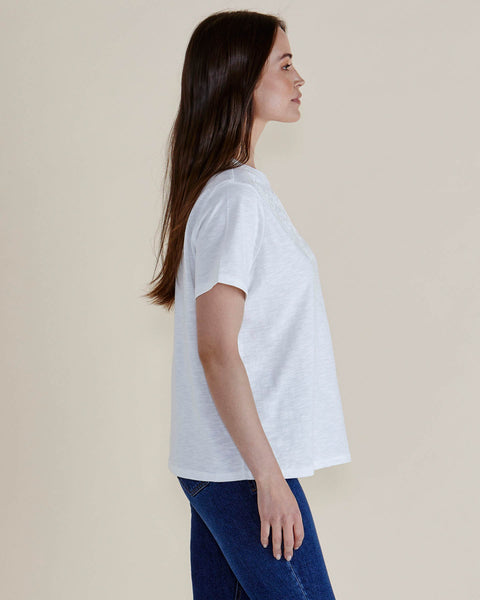 Arabella Tee Embossed White