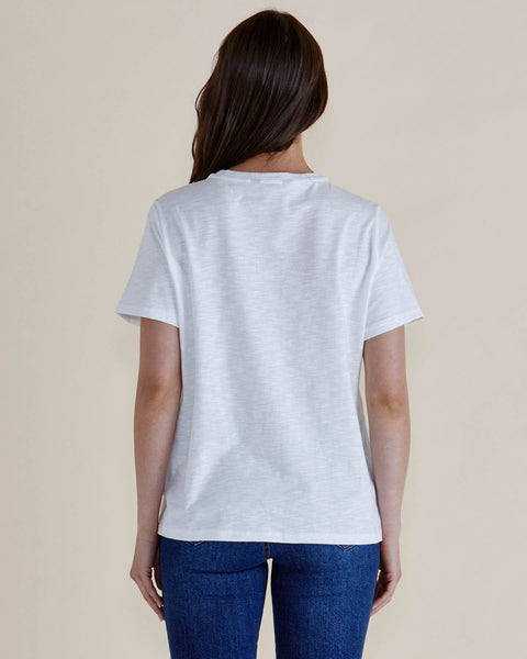 Arabella Tee Embossed White