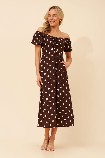 Audrey Tie Front Dress Chocolate