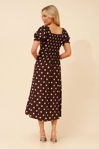 Audrey Tie Front Dress Chocolate