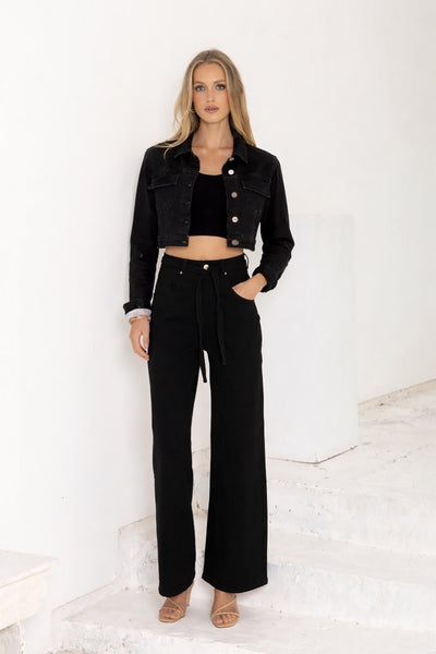 Ave Wide Leg Jean Black