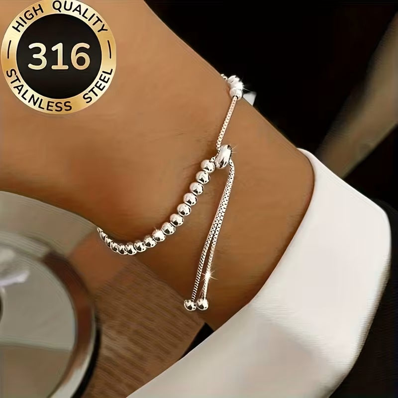 Adjustable Ball Bracelet Silver