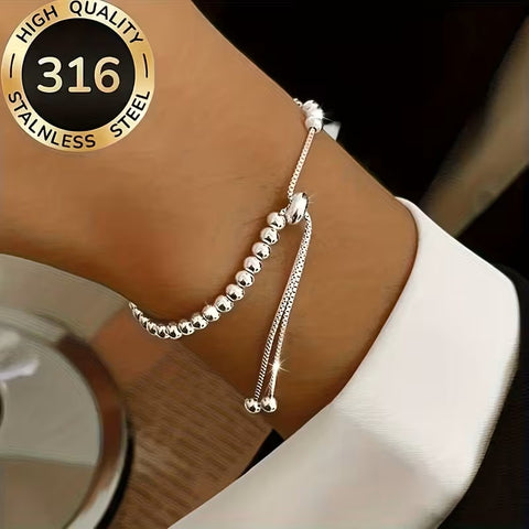 Adjustable Ball Bracelet Silver