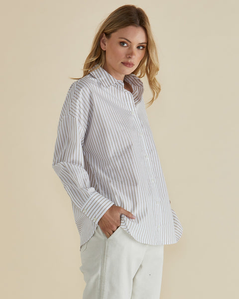 Artemis Shirt Beige Lurex Stripe