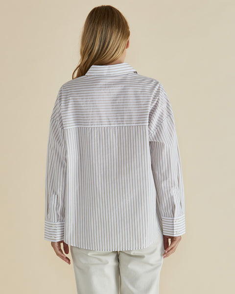 Artemis Shirt Beige Lurex Stripe