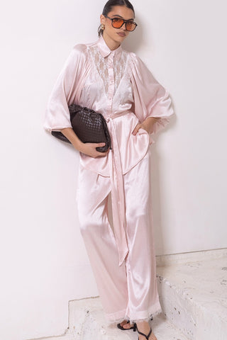 Ave Lace Hem Pant Peony