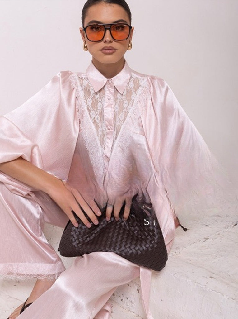Ave Lace Insert Shirt Peony