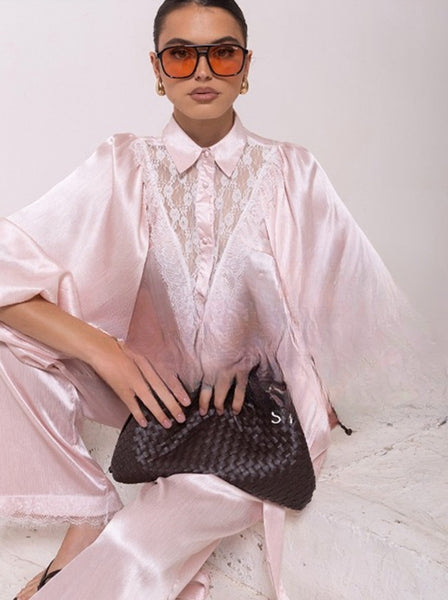 Ave Lace Insert Shirt Peony