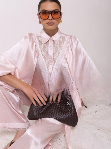 Ave Lace Insert Shirt Peony